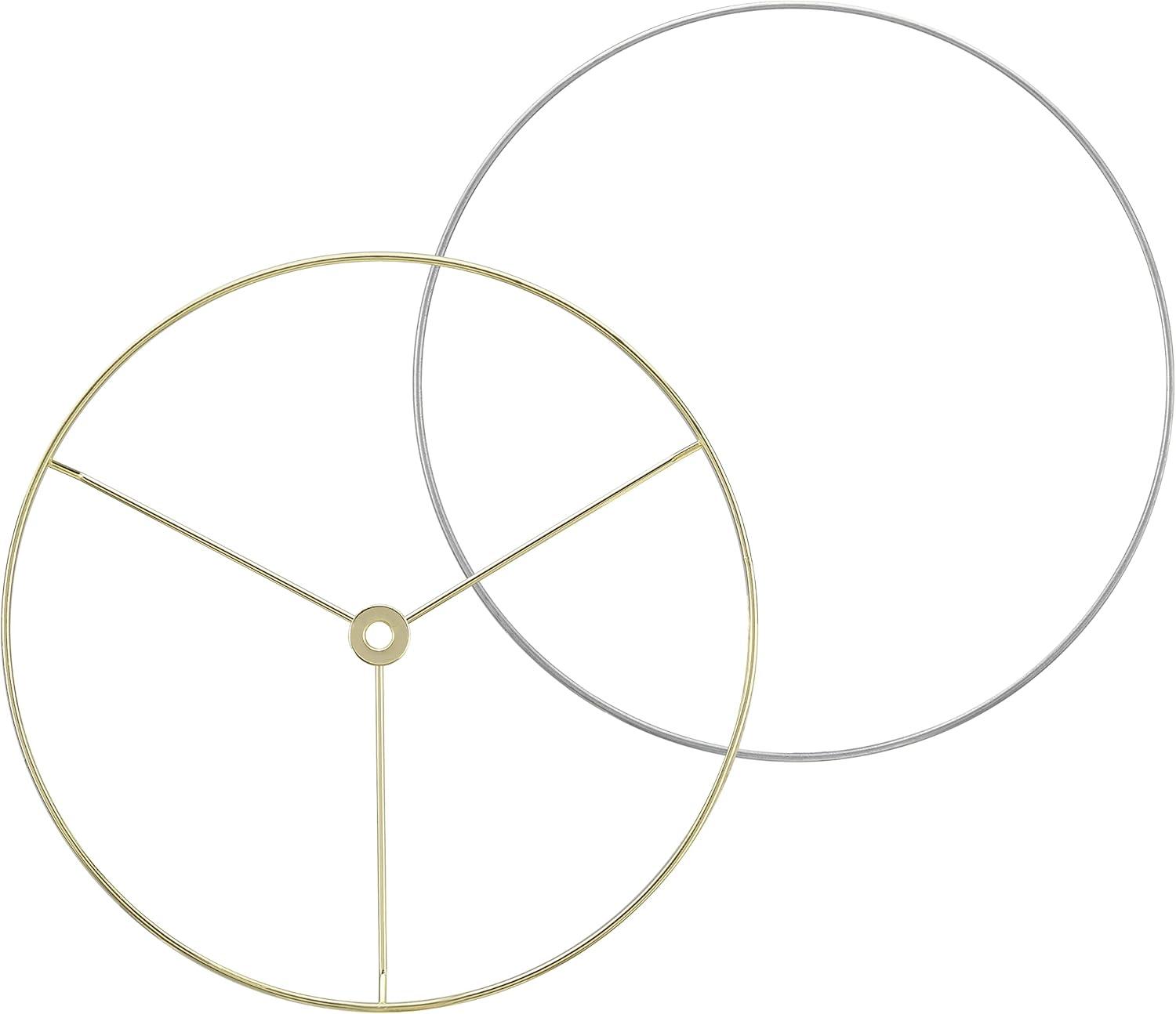 Aspen Creative 20102-11, Metal DIY Drum Lamp Shade Strong Ring, US Style Spider that Connects to Lamp Harp, Top Ring-Brass Plated/Bottom Ring-Galvanized, 10" Diameter Ring