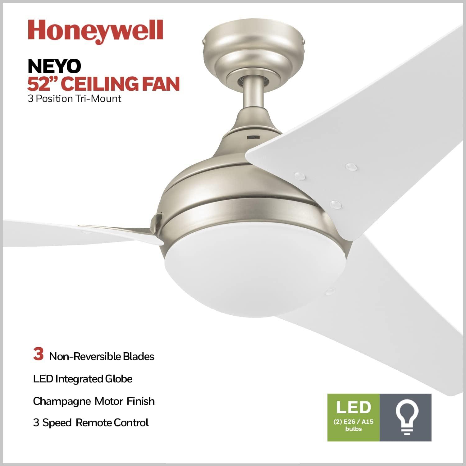 Neyo 52" Ceiling Fan with LED Lights and Remote Included