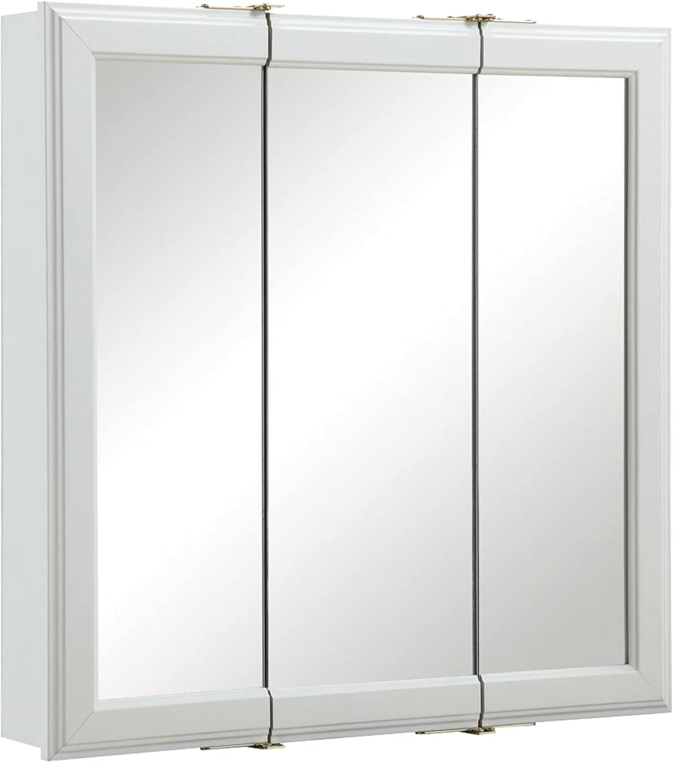 24 Inch Bathroom Medicine Cabinet, Wall Mounted, 3 Mirror, Doors White – Design House, 535849-WHT
