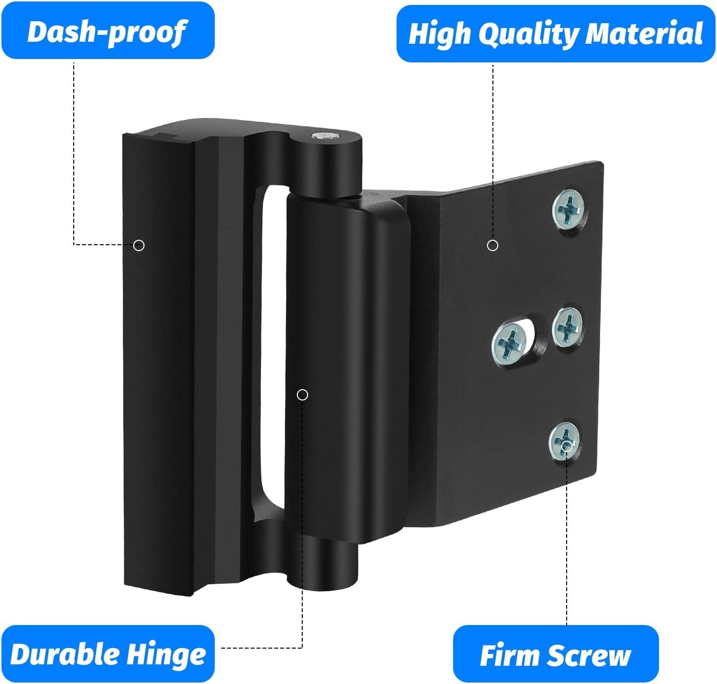 Black Heavy-Duty Childproof Door Reinforcement Lock