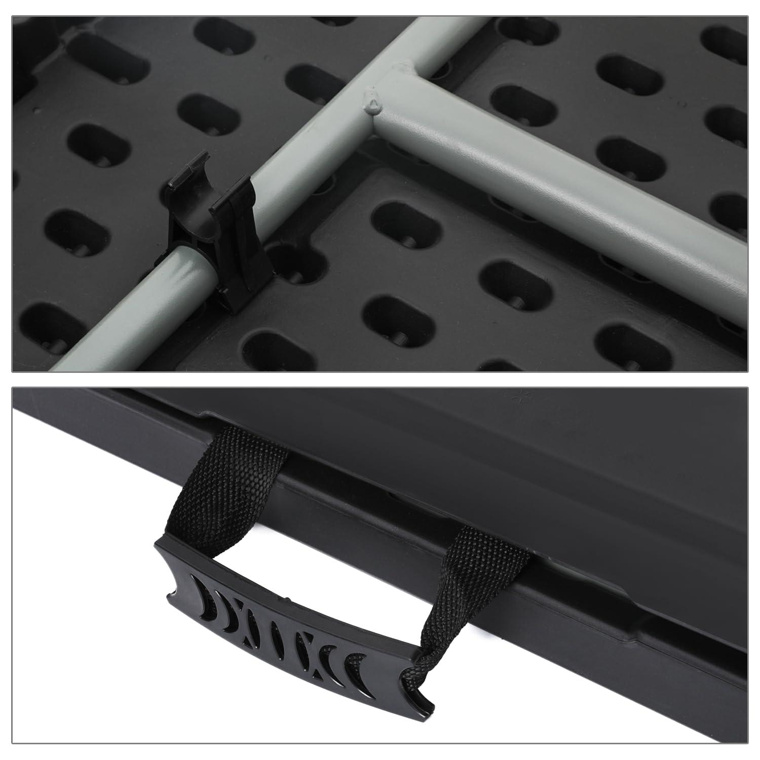 Plastic Folding Card Table, Indoor Outdoor Portable Picnic Table with Carrying Handle for Camping