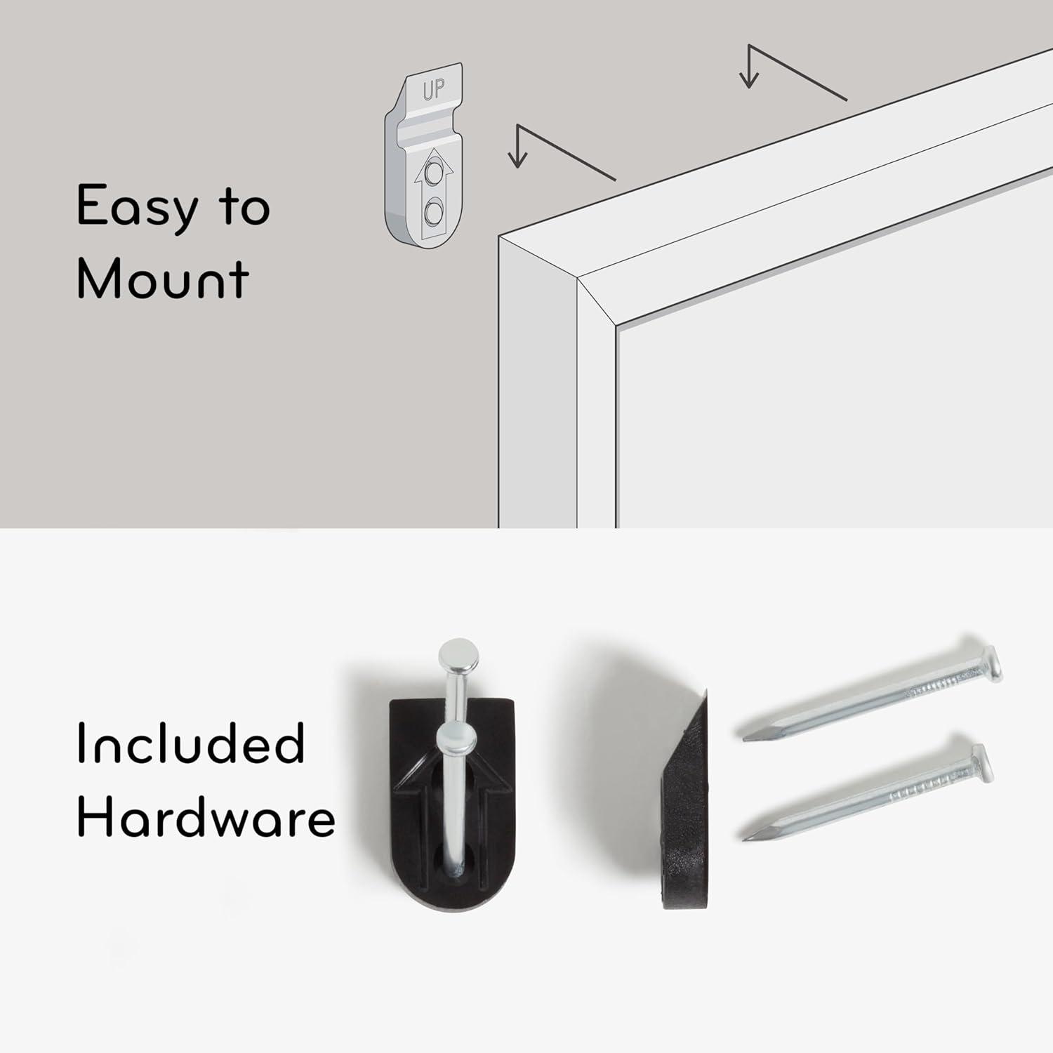 U Brands Magnetic Dry Erase Calendar White Board, 16" x 20", Gold Aluminum Frame, Includes Magnet and Marker