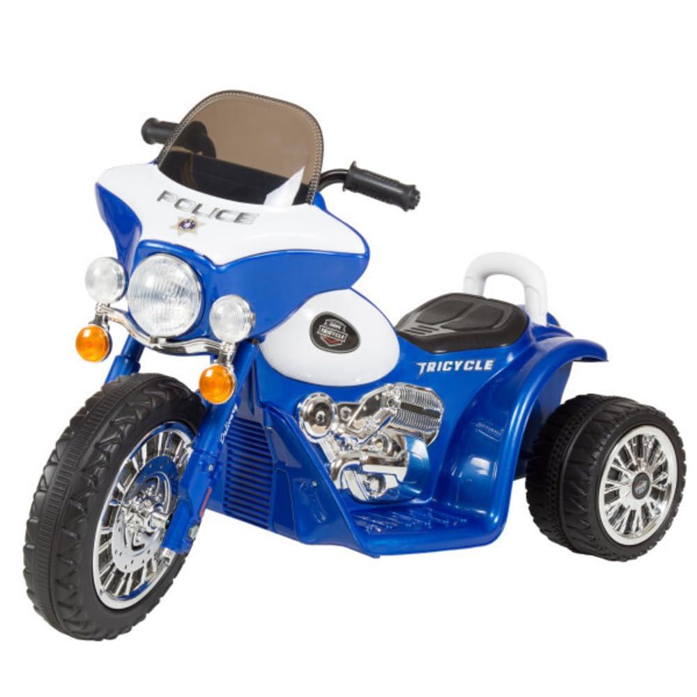 3 Wheel Mini Motorcycle Trike for Kids, Battery Powered Ride on Toy by Rockin’ Rollers – Toys for Boys and Girls, 2 - 5 Year Old – Police Car