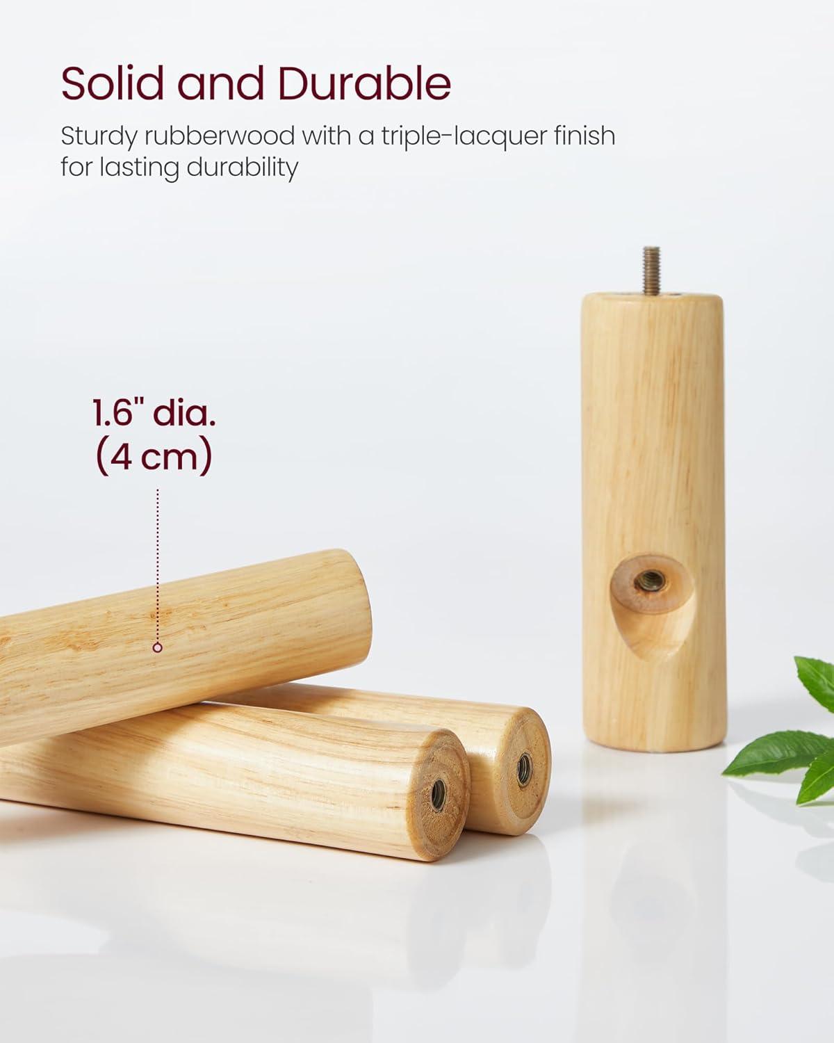 VASAGLE 8 Hooks Solid Wood Coat Rack Free Standing Coat Rack Tree-Shaped Coat Rack Black