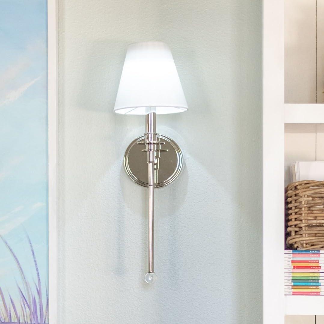 RIV-382-PN-Crystorama Lighting-Riverdale 1-Light Wall Sconce in Traditional Style including 2 Stem Styles - 6 Inches Wide by 14.5 Inches High-Polished