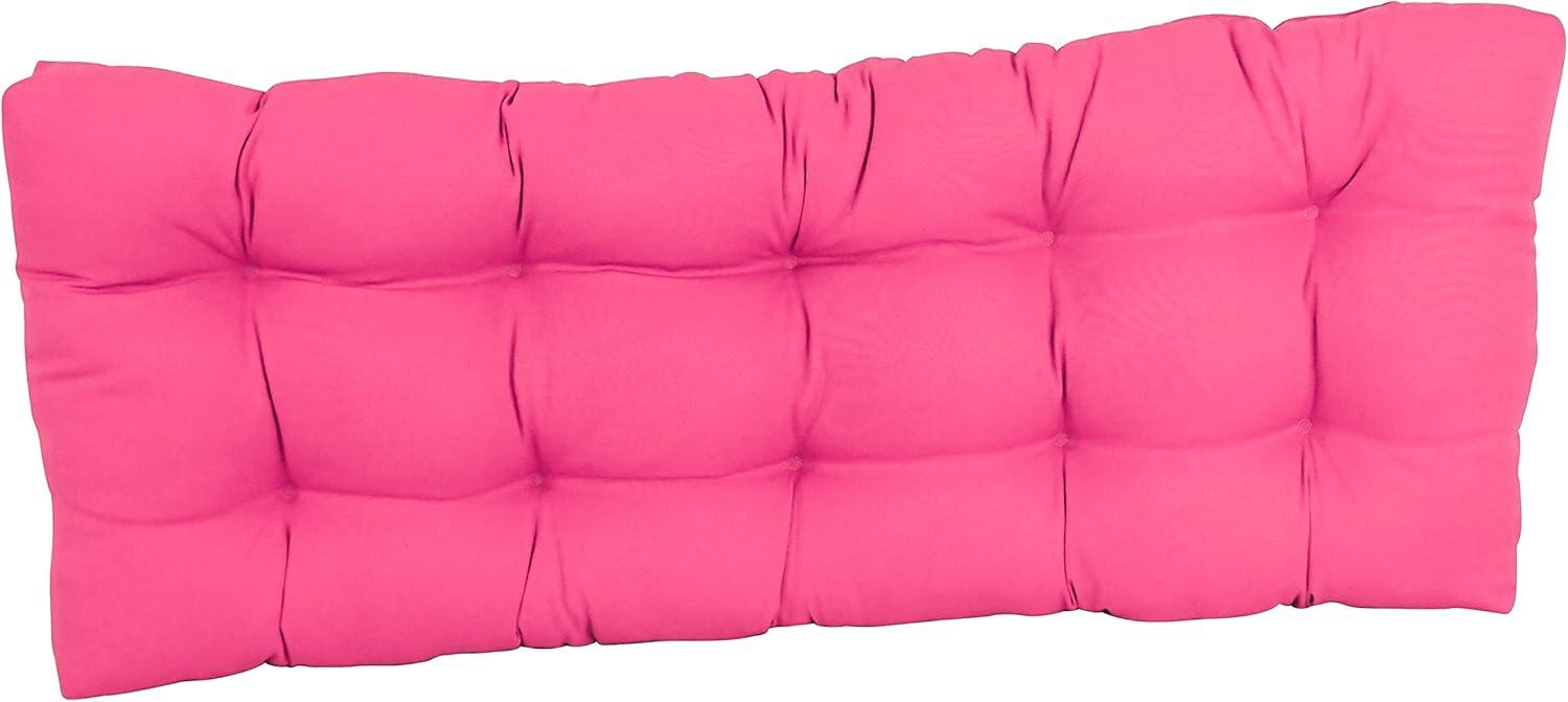 Berry Red Tufted Twill Bench Cushion 46 x 19 in