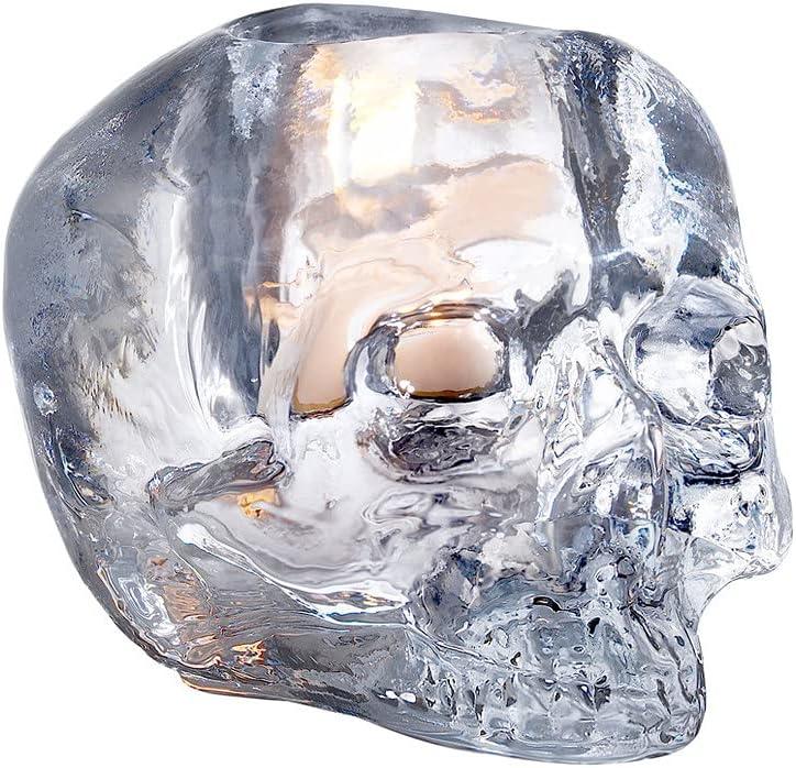 Ludvig Löfgren Clear Glass Skull Votive Holder 4.5"