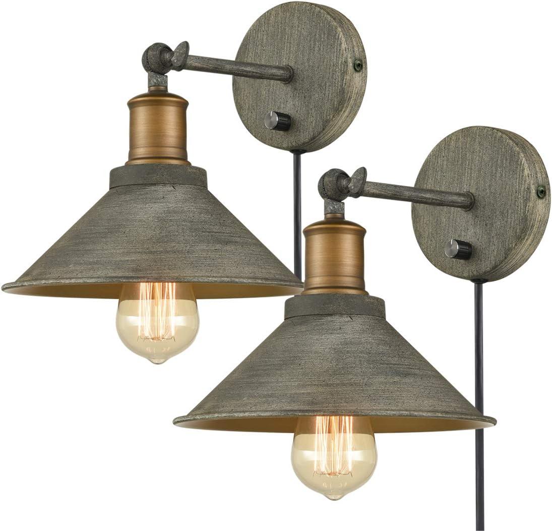 Distressed Green Rustic Swing Arm Wall Sconce Set