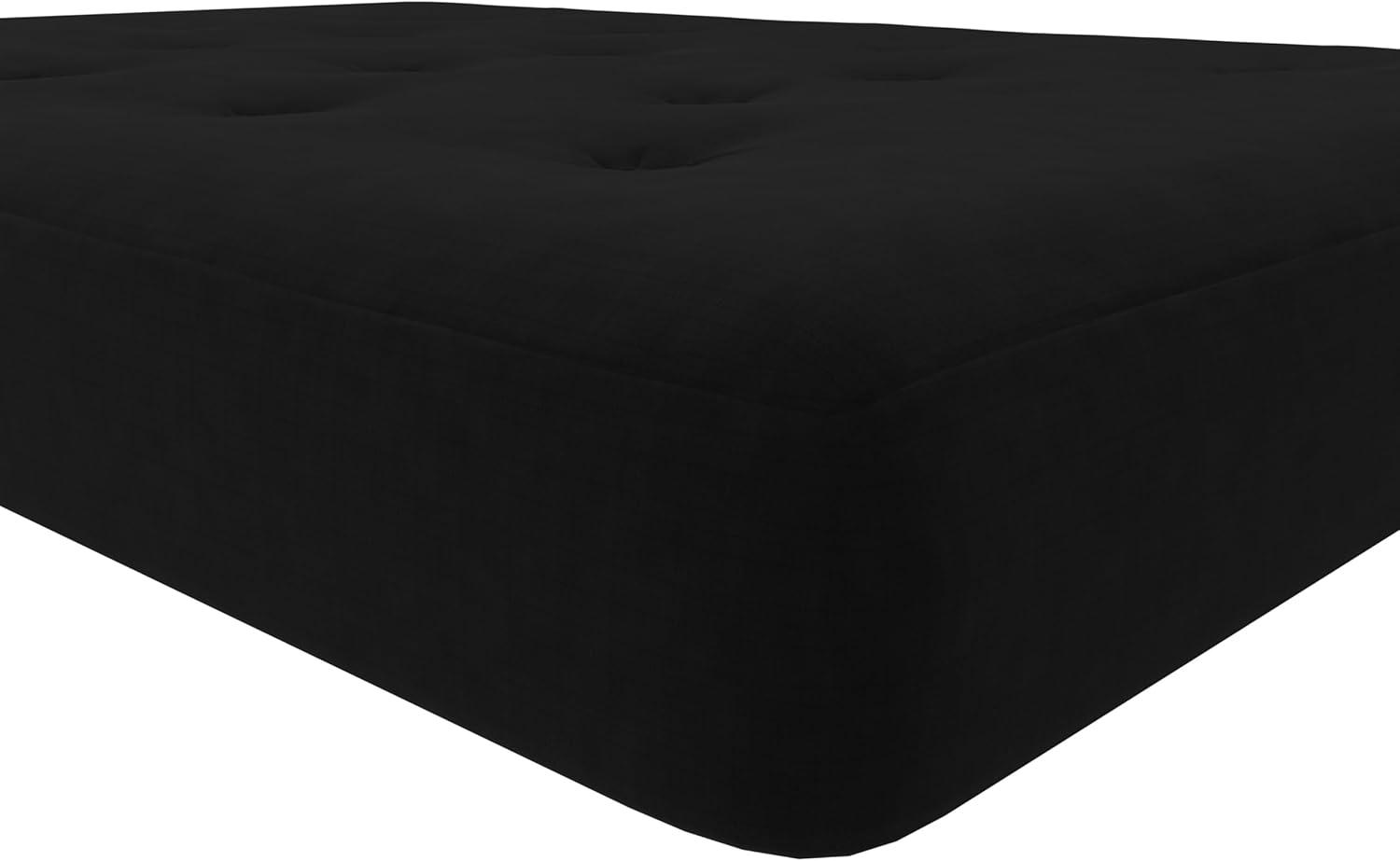 Signature Sleep Trule 8" Independently Encased Coil (Pocket) Futon Mattress, Polyester Linen, Full, True Black