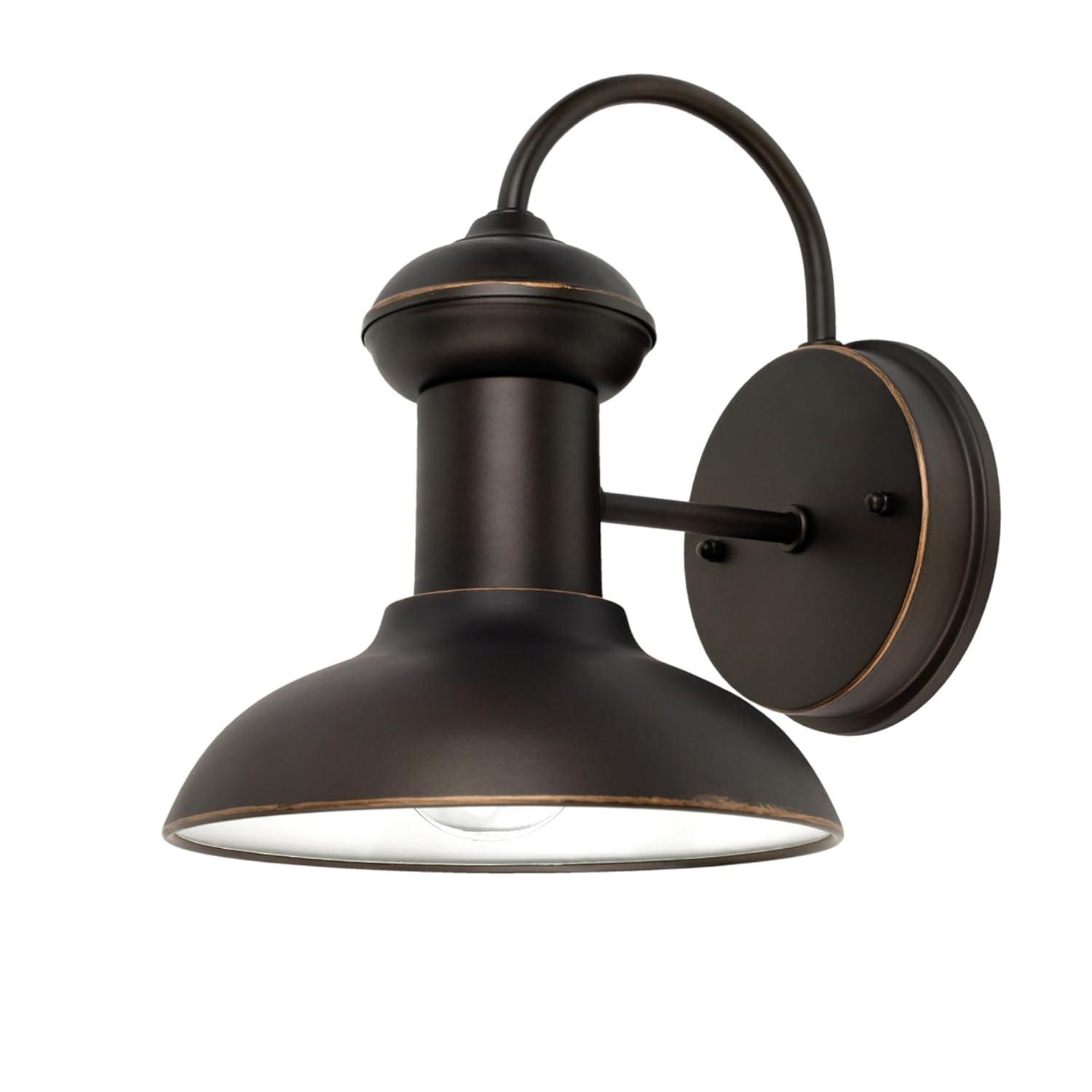 Globe Electric Martes 1-Light Oil Rubbed Bronze Indoor/Outdoor Wall Sconce Light, 40190