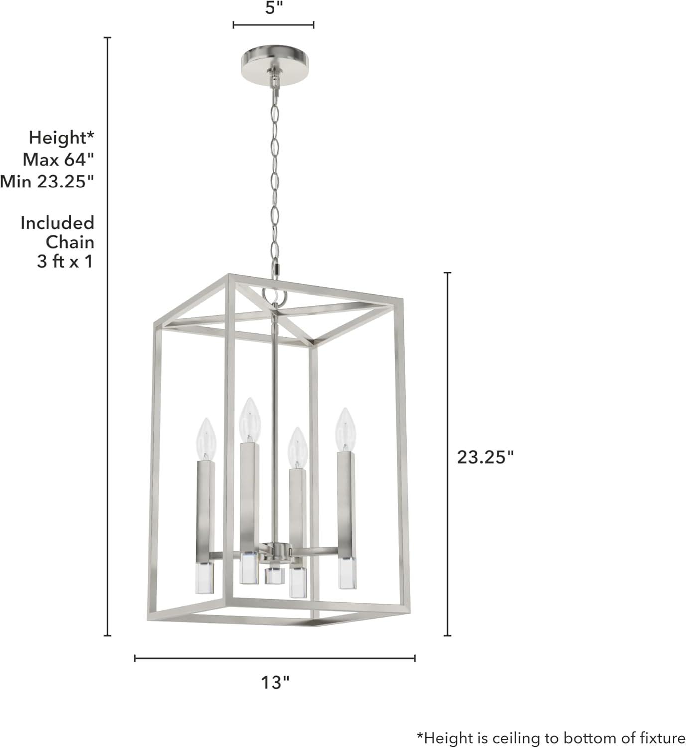 Sunjai 13'' Brushed Nickel & Crystal LED Pendant Light