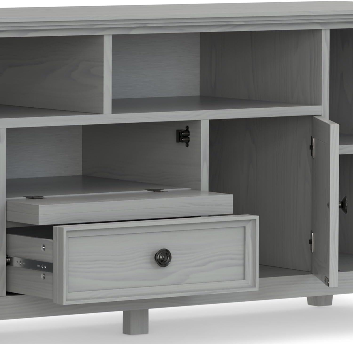 Simpli Home Amherst 54"W Solid Wood TV Stand for TVs up to 60" with Adjustable Shelves