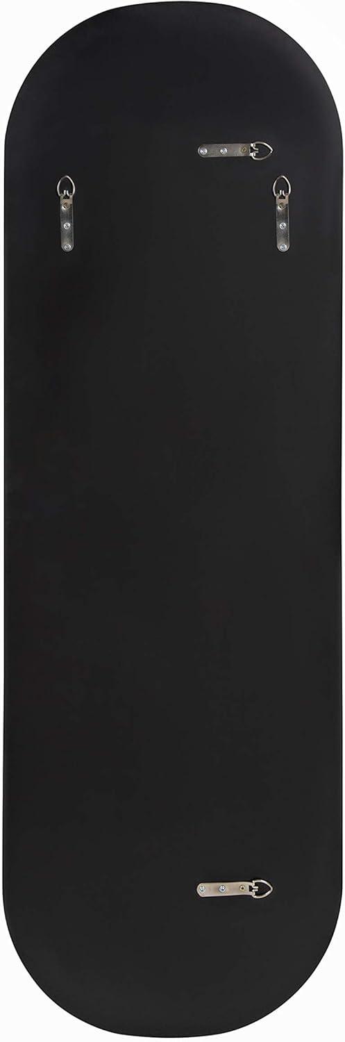 Kate and Laurel Caskill Modern Oval Mirror, 16" x 48", Black, Capsule-Shaped Accent Mirror for Entryway, Living Room, or Bathroom