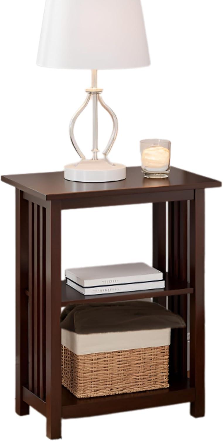 2-shelf End Table Wood Espresso - Alaterre Furniture