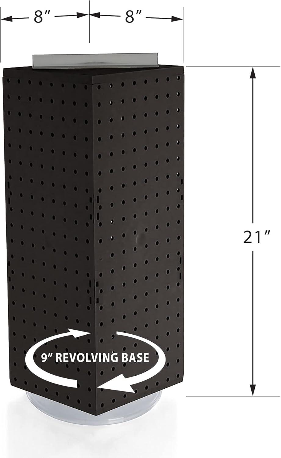 Azar Displays 703385-BLK Four-Sided Revolving 8"W x 20"H Pegboard Counter Display