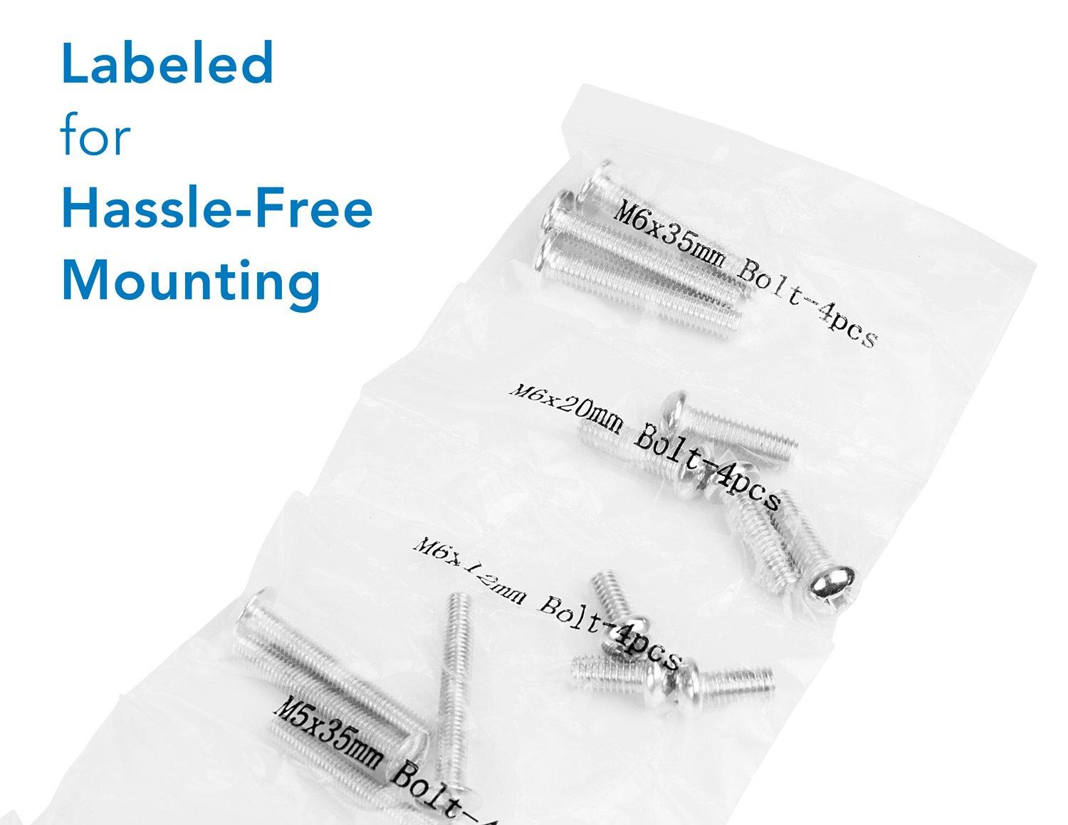 Mount-it Mount-It! TV Mounting Hardware Kit, VESA Wall Mount Screw, Washer, Spacer Pack for TVs and Monitors