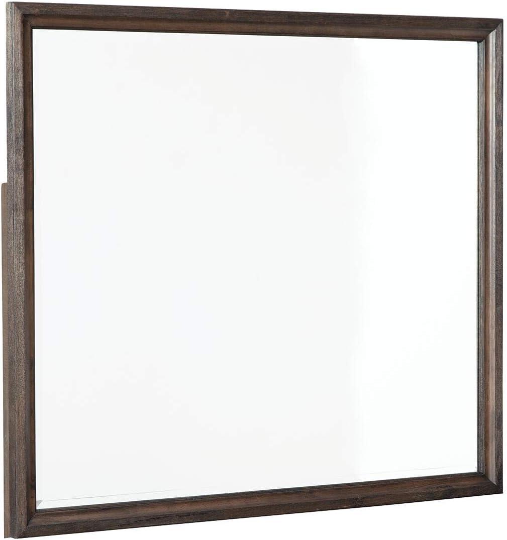 Chestnut Brown Transitional Wood Framed Bedroom Mirror