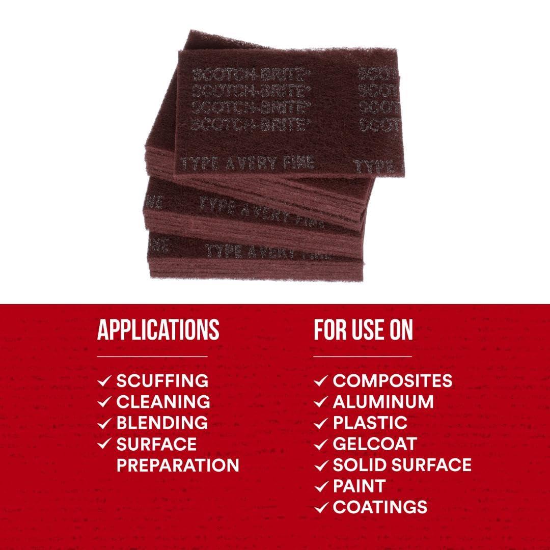 3M Automotive 7447 Maroon Scotch Brite Pad