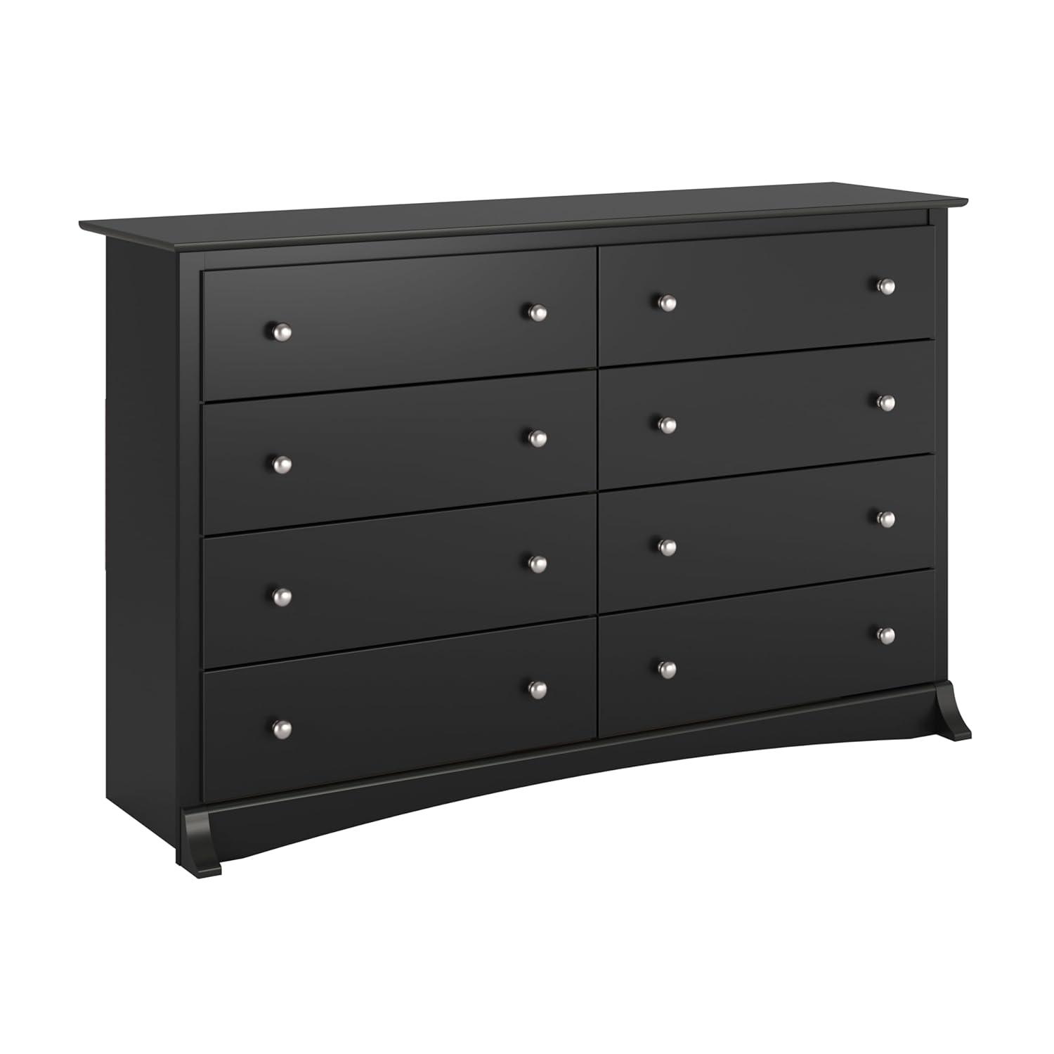 Sonoma 8 Drawer Dresser Black - Prepac: Laminated Transitional Style, Metal Hardware, Includes Anti-Tip