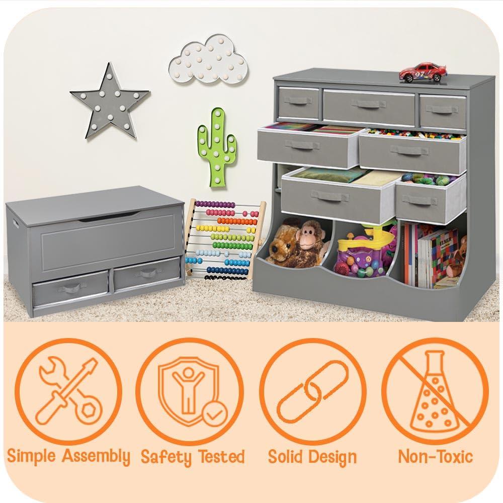 Badger Basket Multi-Bin Storage Cubby - Gray