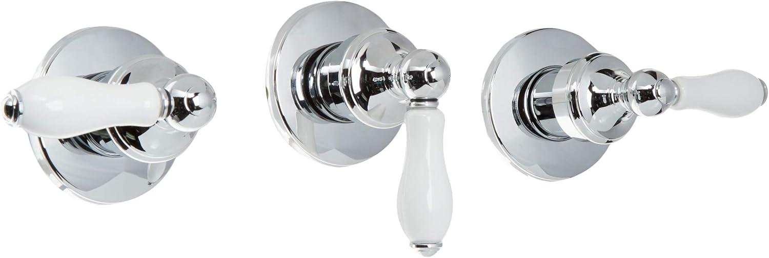 Polished Chrome and Porcelain Lever Shower Handle Kit