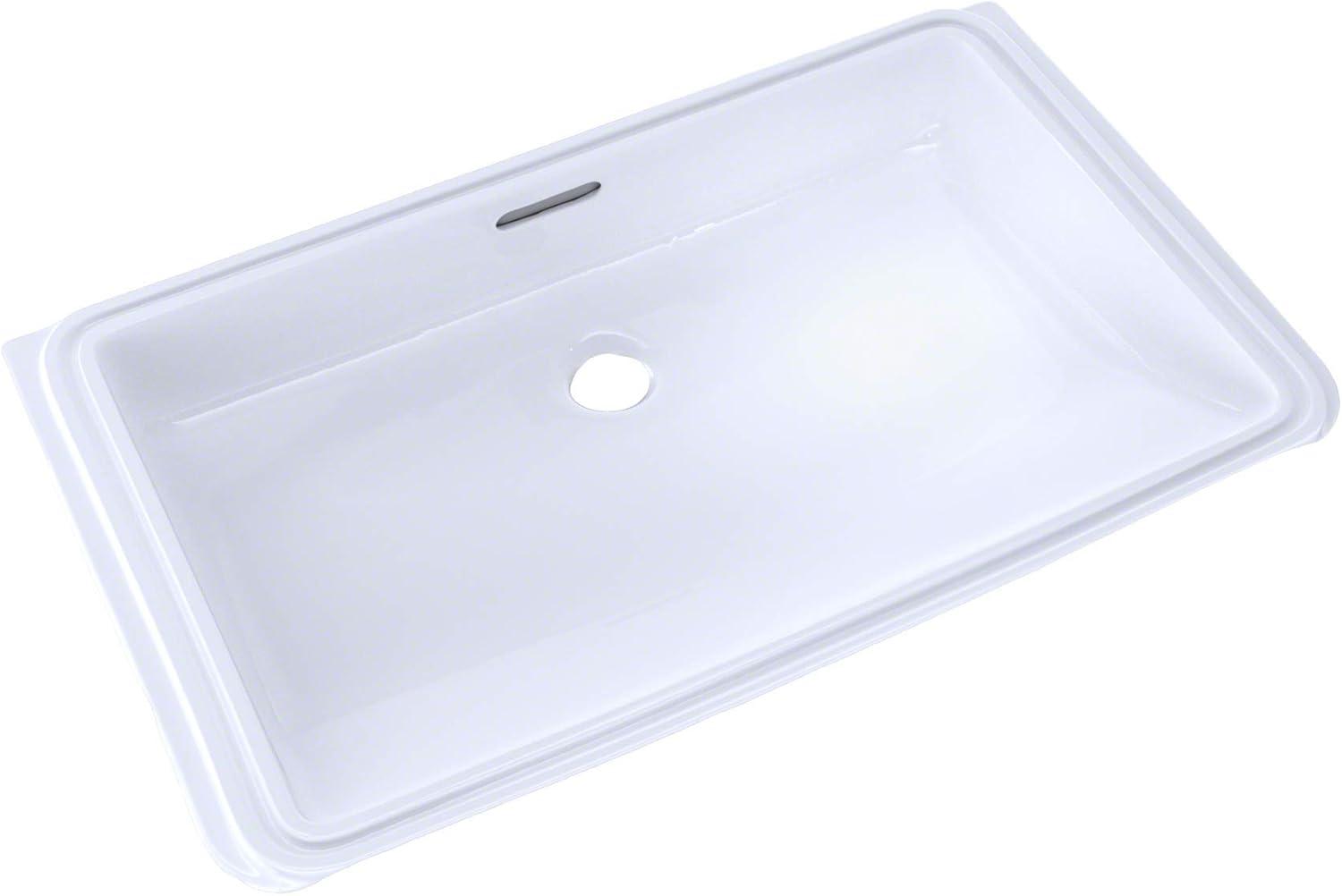 Ceramic Rectangular Undermount Bathroom Sink with Overflow