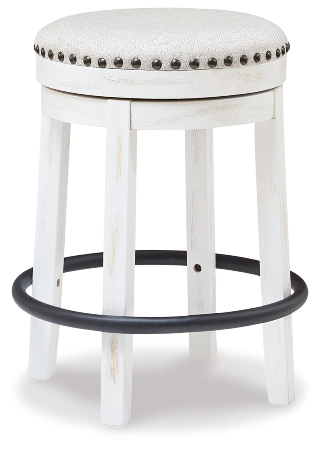 August Grove® Daiah Swivel Upholstered Counter Stool with Solid Wood Frame