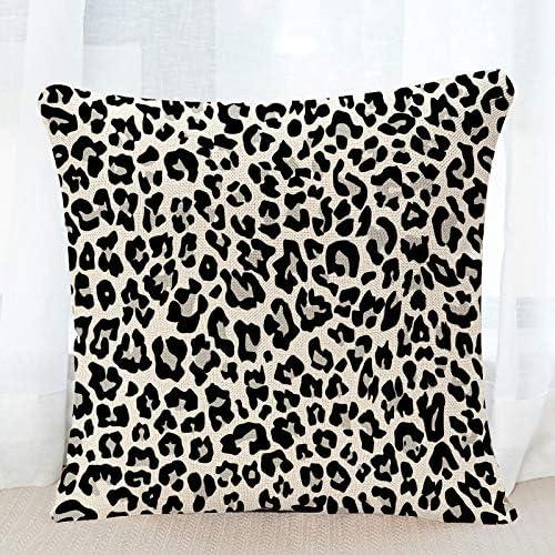 ARISTURING  Throw Pillow Case Black Cheetah Snow Leopard Jaguar White Black Spot Pillow Cushion Cover Square Pillowcase Decorative Pillow Cover Home Decor