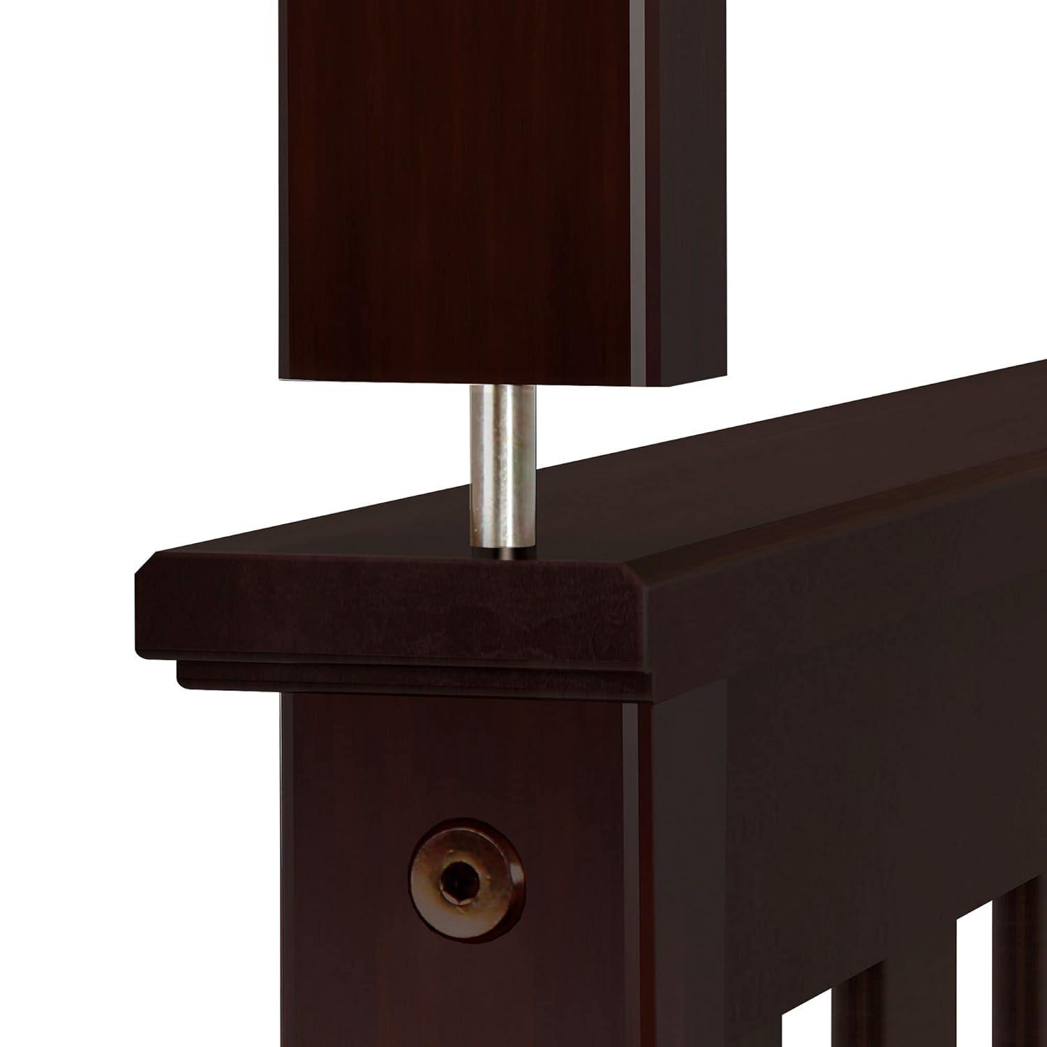 Max & Lily Bunk Bed Twin over Full Size, Solid Wood Bunk Beds with Ladder for Kids