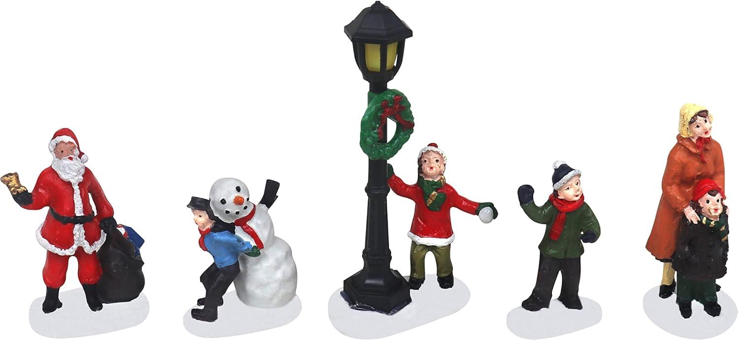 Hand-Painted Resin Christmas Village Figurine Set