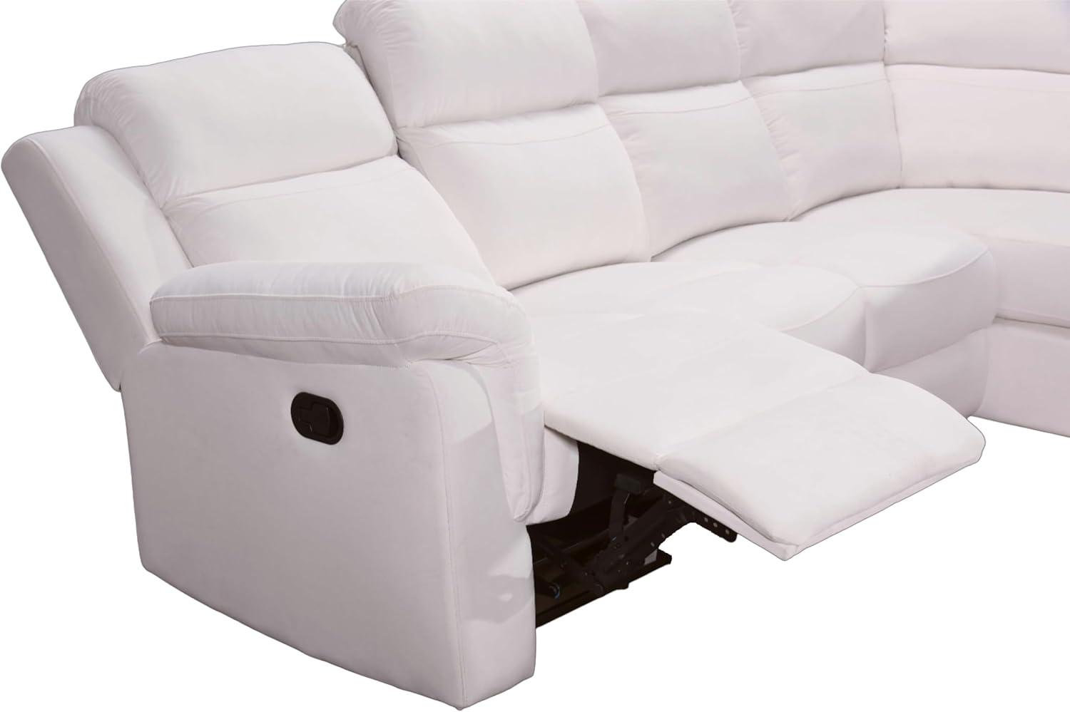 Beige Recliner Sectional Sofa with Ottoman and Cup Holder