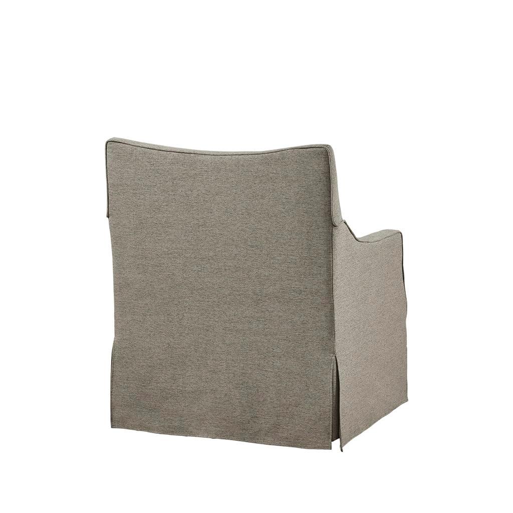 Martha Stewart London Skirted Swivel Chair Tan: Upholstered Polyester, No Assembly Required