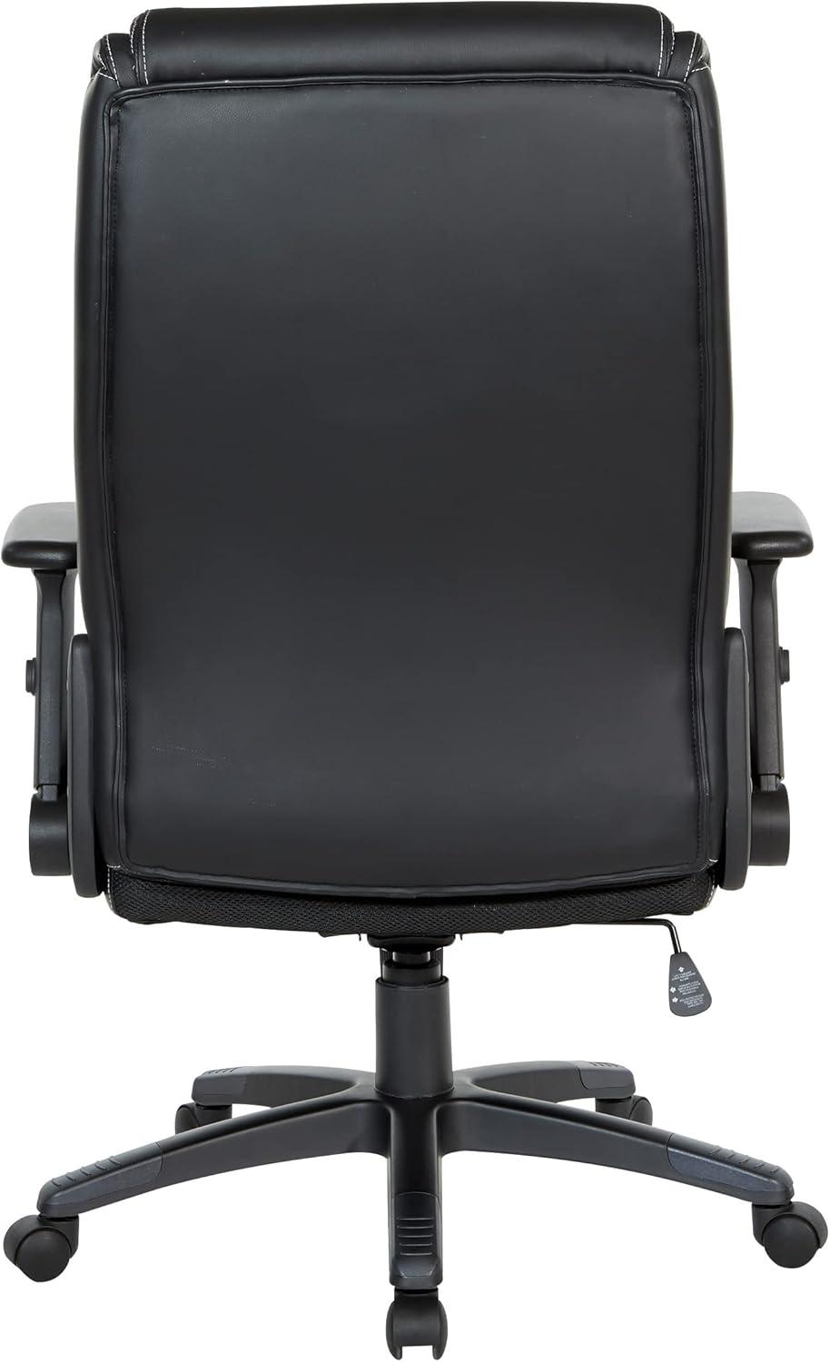 Executive High Back Office Chair in Black Bonded Leather