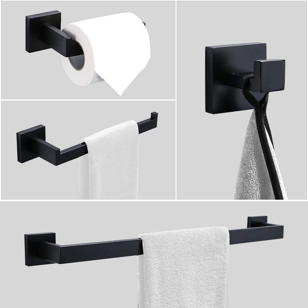 Ralbay 24in Modern LED Black Vanity Light, 5-Piece All-in-One Bathroom Set, 20W Frosted Aluminum for Bathroom Vanity Lighting Fixtures Cool White 6000K