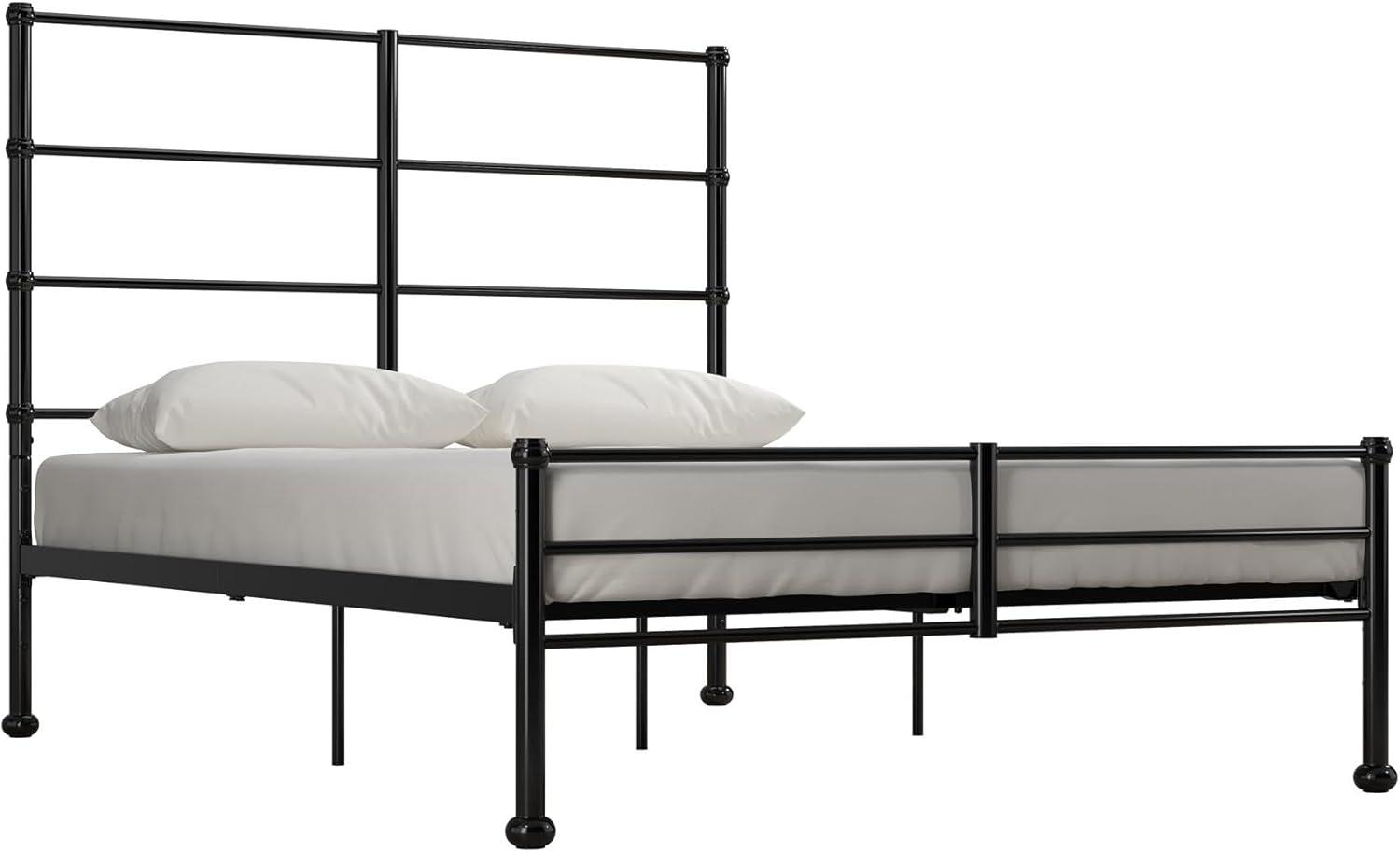 Mr. Kate Mackenzie Metal Platform Bed Frame with 3 Adjustable Mattress Heights Black