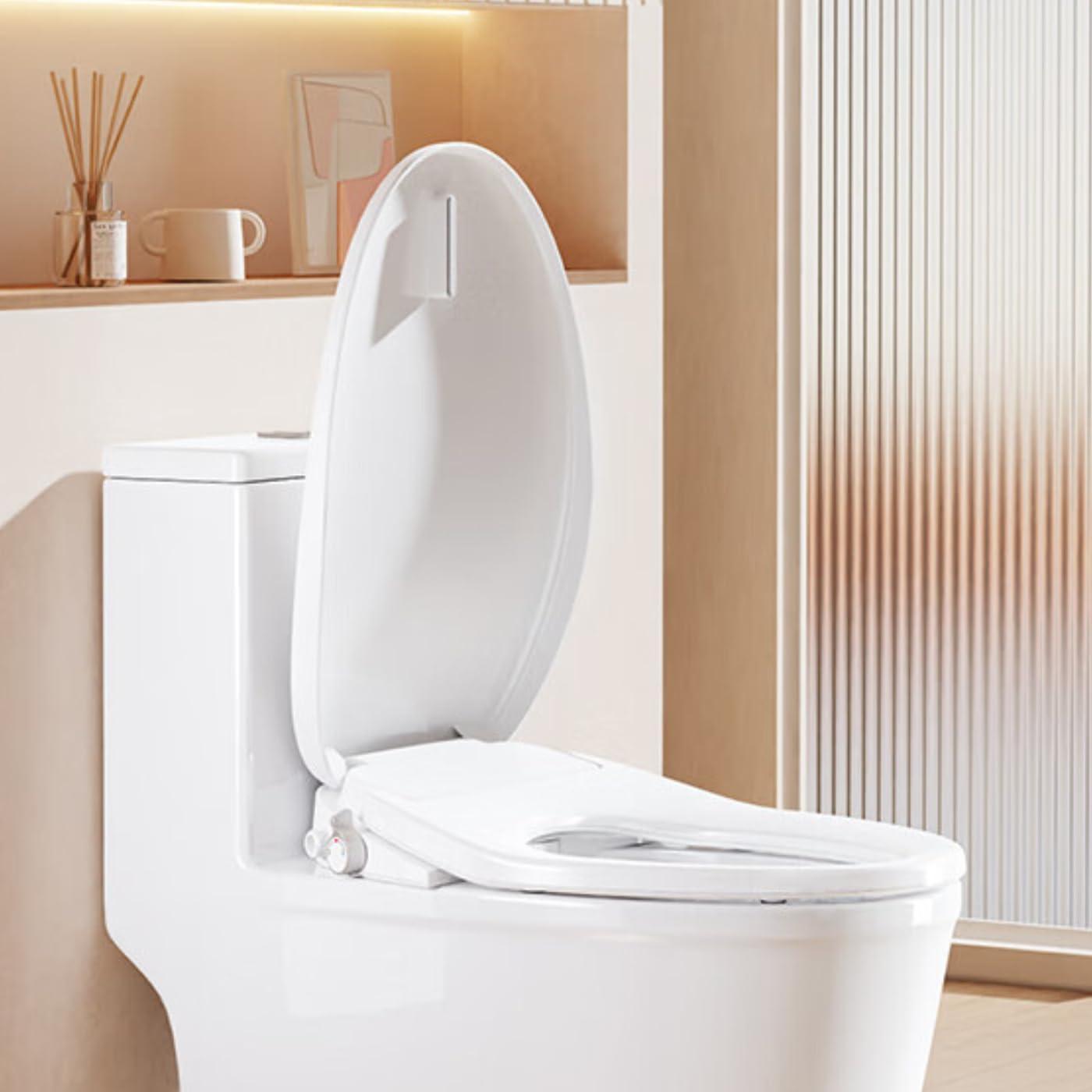 MyDepot Non-Electric Elongated Bidet Toilet Seat with Dual-Mode Nozzle