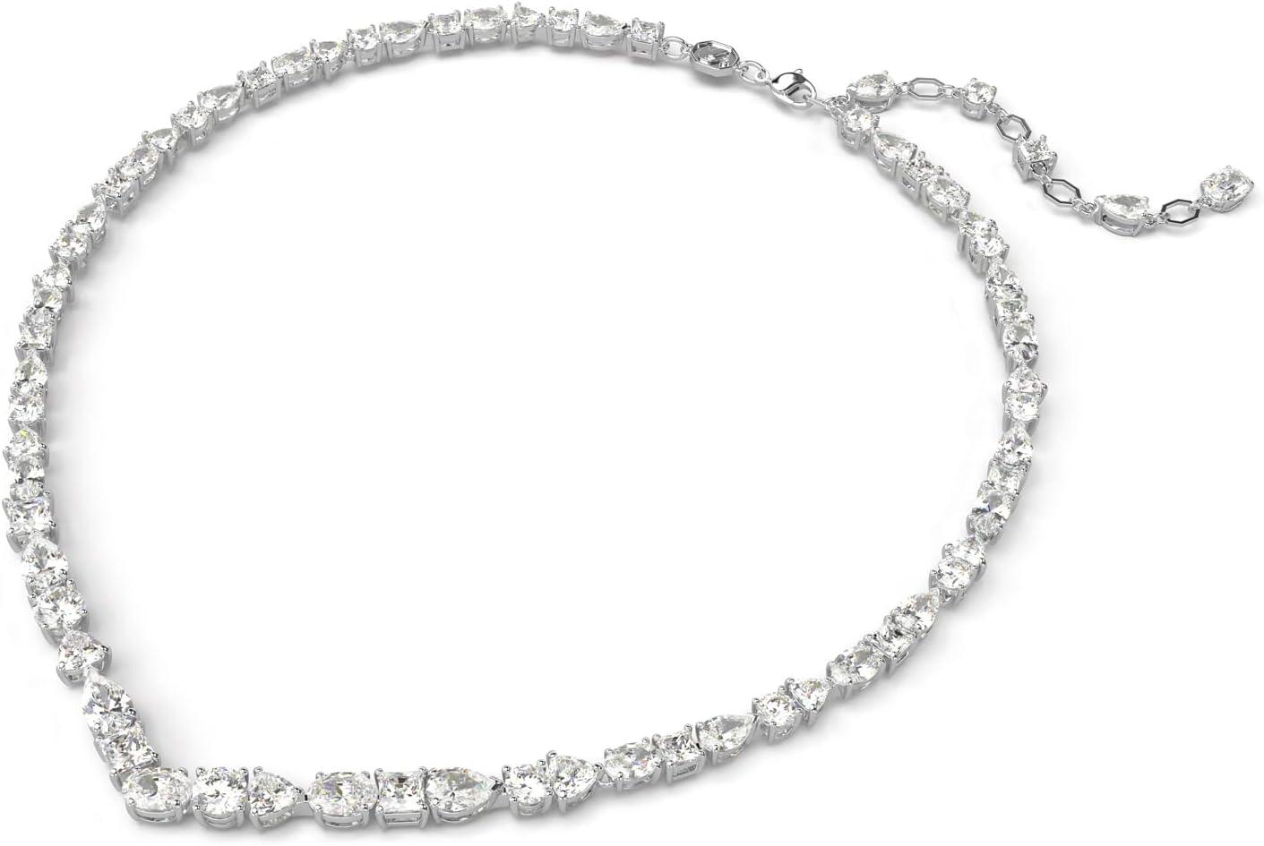 Elegant White Crystal and Rhodium Plated Necklace