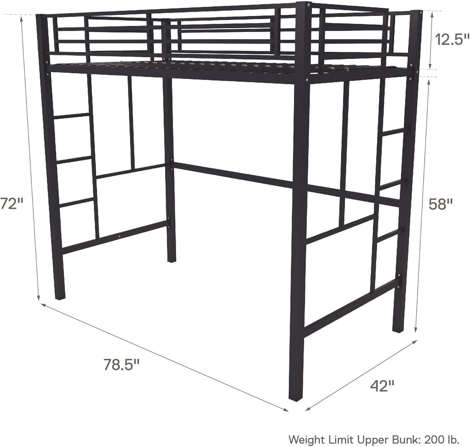 Your Zone Brittain Twin Metal Loft Bed, Pink