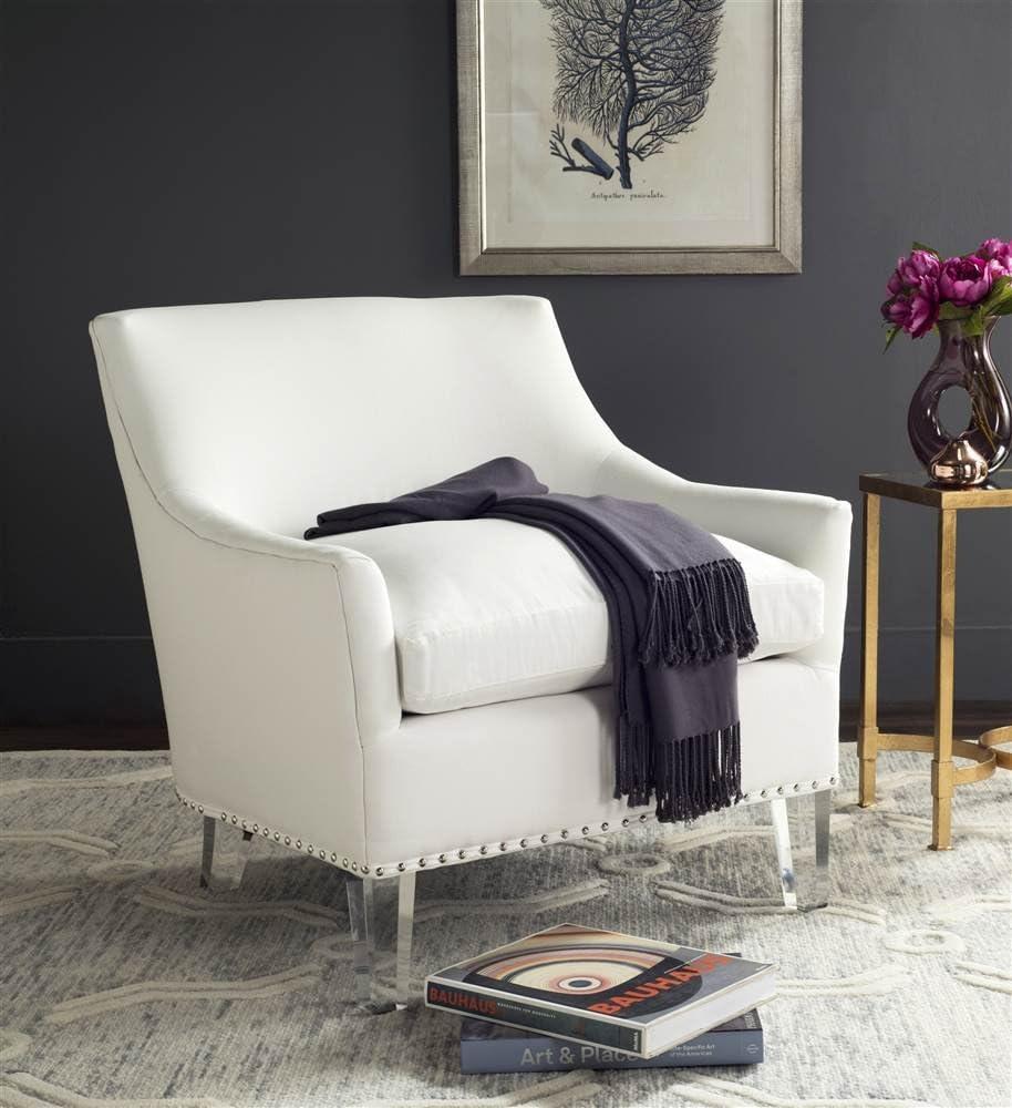 Burbank Acrylic Club Chair - MCR4214 - White/Clear - Safavieh