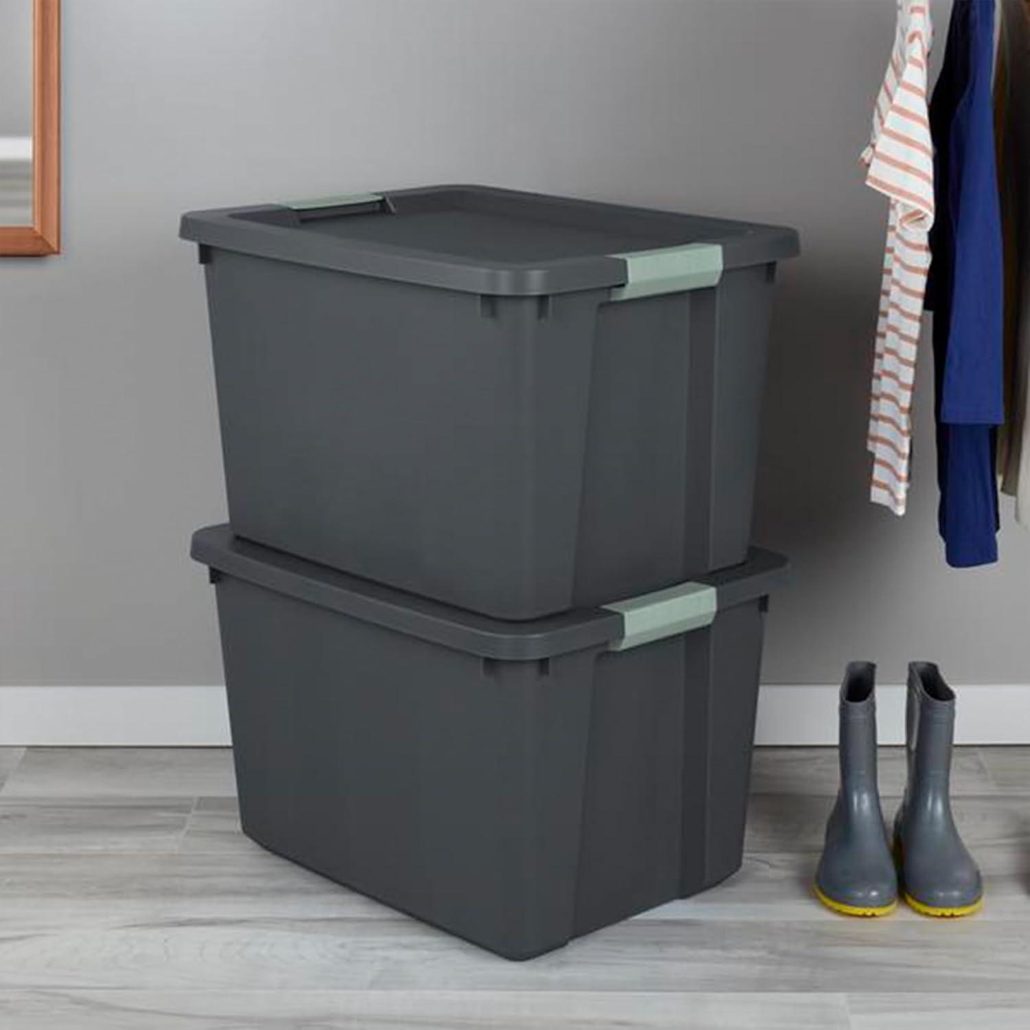 Sterilite Sterilite 6 Pack 20 Gallon Latch Tote, Stackable Plastic Storage Bin Container (Set of 6)