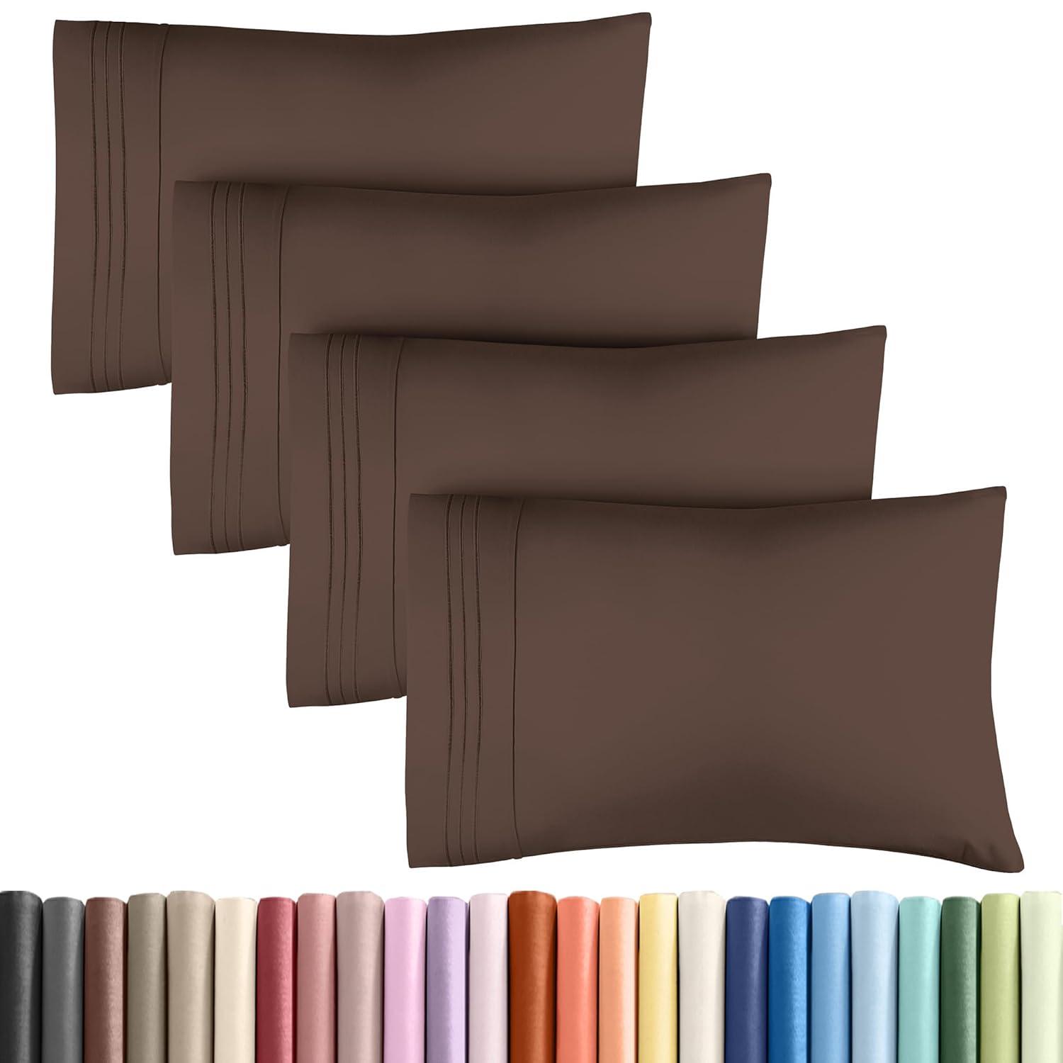 CGK Linens Soft Double Brushed Soft & Cooling Pillowcase - Set of 4