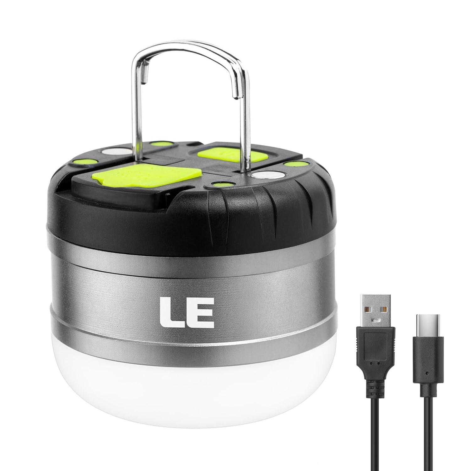 Lepro LED Camping Lantern Rechargeable,  310LM, 5 Light Modes, Waterproof, Mini Portable Camping Accessories Gear for Hurricane Emergency, Outdoor, Hiking Daily Lighting