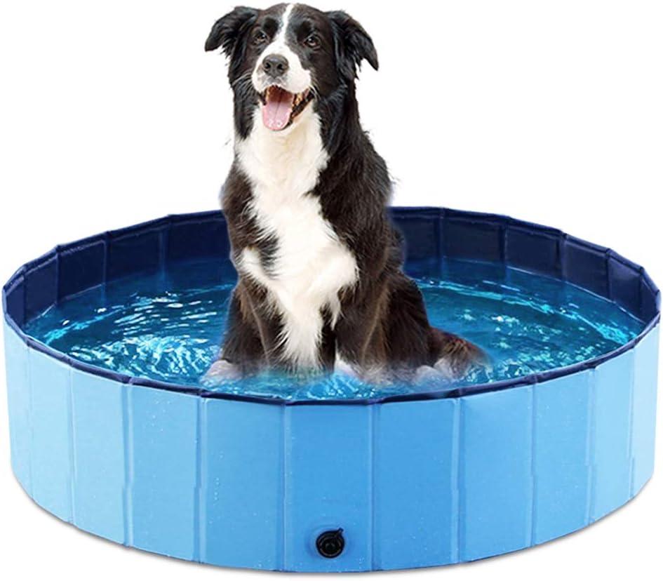 Jasonwell Foldable Dog Pet Bath Pool Collapsible Dog Pet Pool Kiddie Pool for Dogs Cats Kids (32x8in)