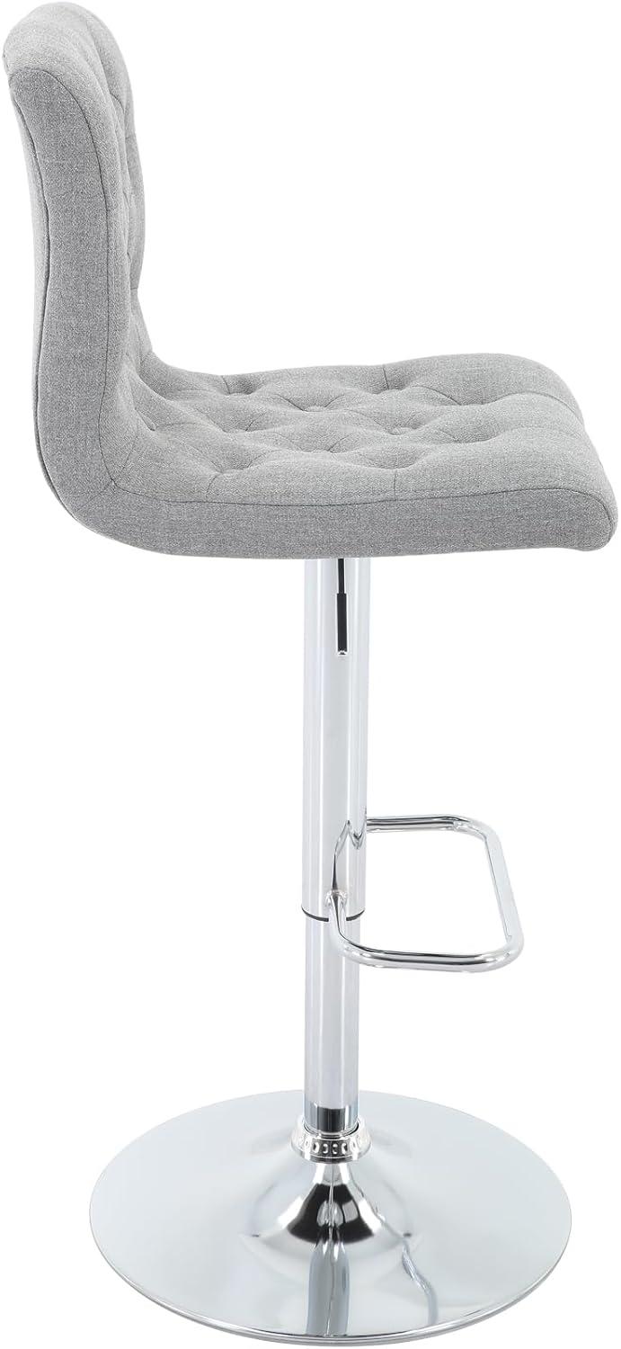 Latitude Run® Upholstered Adjustable Bar Stools, Swivel Counter Height Barstools Dining Chair Seat with Footrest (Set of 2)