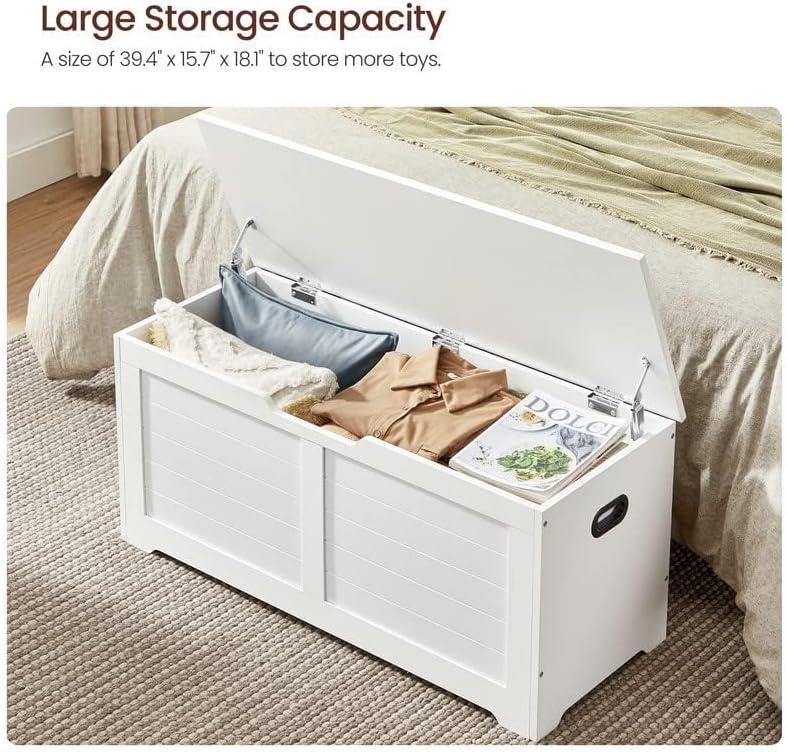 Killeryuki Storage Chest, Storage Trunk with 2 Safety Hinges, Storage Bench, Shoe Bench, Farmhouse Killeryuki, 15.7 x 39.4 x 18.1 Inches, for Entryway, Bedroom, Living Room, Ebony Black ULSB061B01
