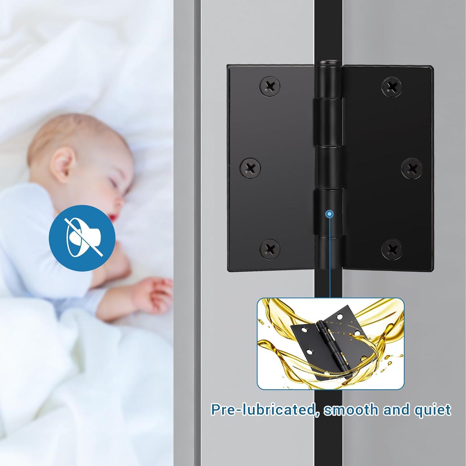 Design House 3.5" H x 3.5" W Butt Bearing Door Hinges (Set of 3)