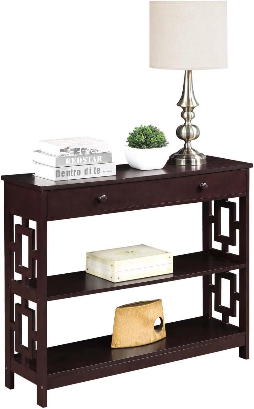 Convenience Concepts Town Square Contemporary Console Table with Drawer, Espresso