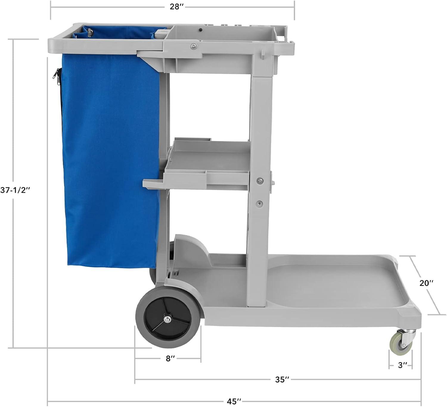 45" L x 20" W Commercial Janitorial Cleaning Cart, Holds 300 Lbs.