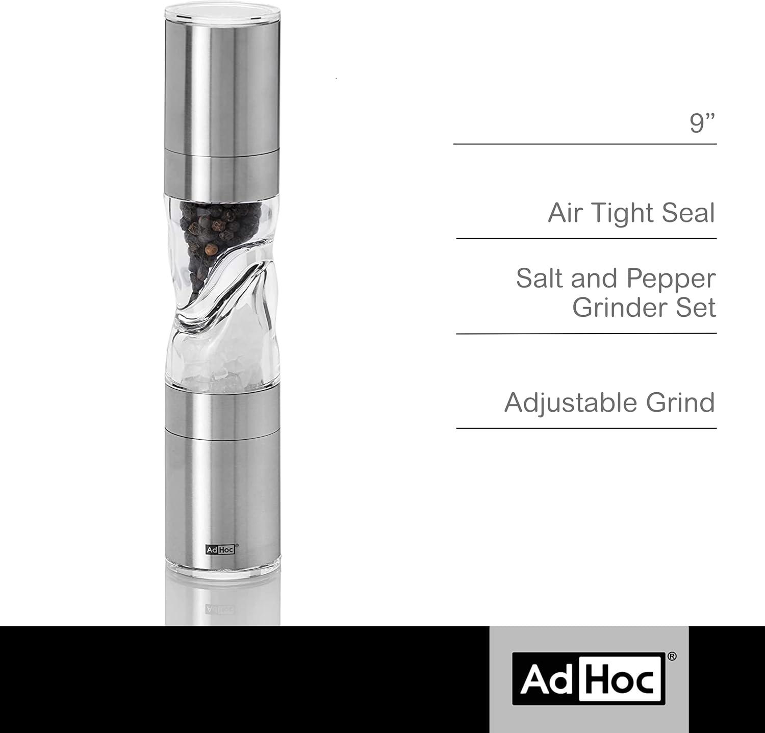 AdHoc Stainless Steel and Acrylic Salt and Pepper Grinder