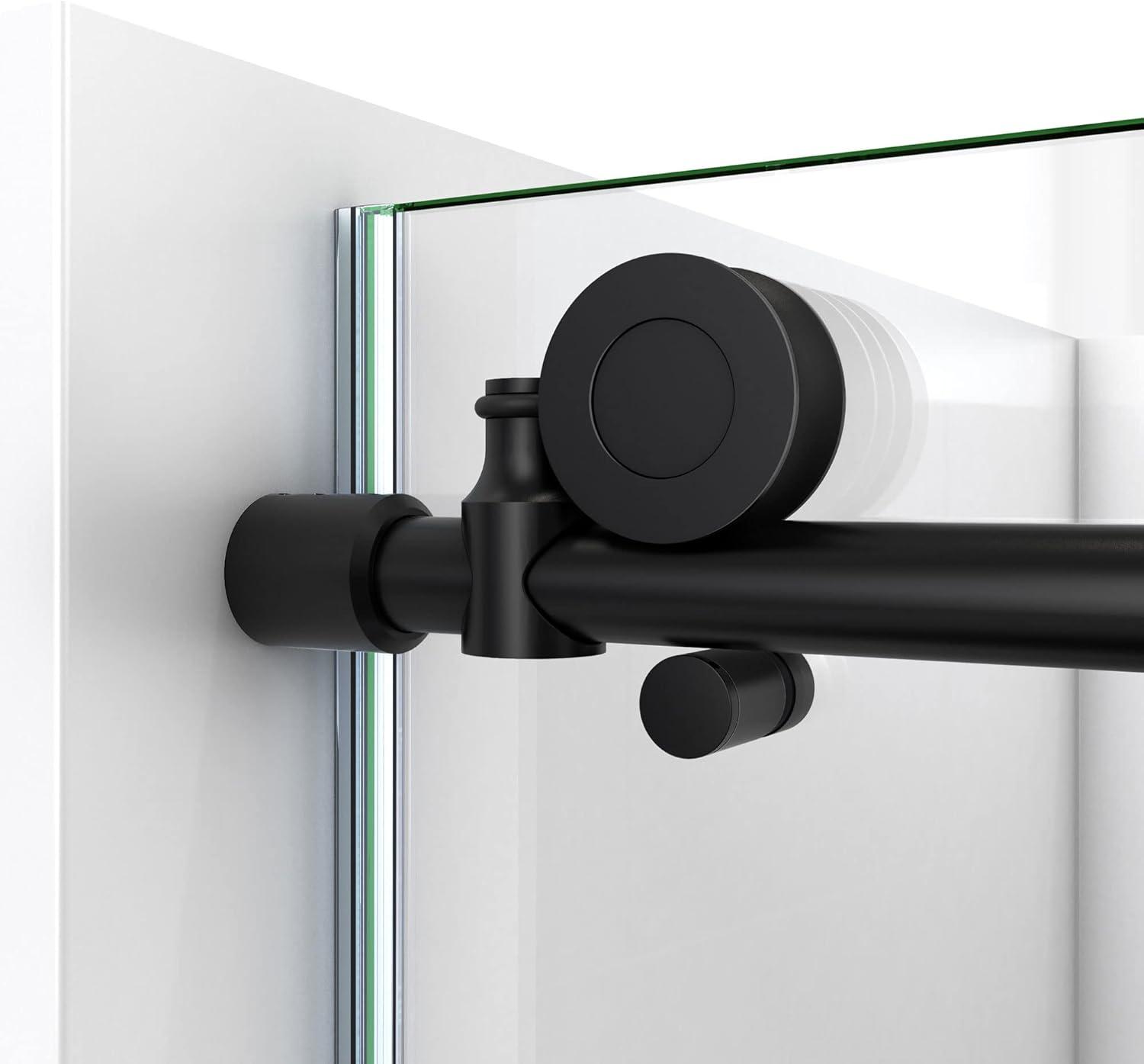 60.38" W x 34.5" D x 76" H Frameless Rectangle Sliding Shower Enclosure